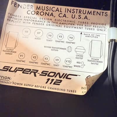 Fender Super-Sonic 112 USA Tube Combo — Eminence Governor Upgrade — Classic Fender Cleans + High-Gain Burn 2007-2008 image 15