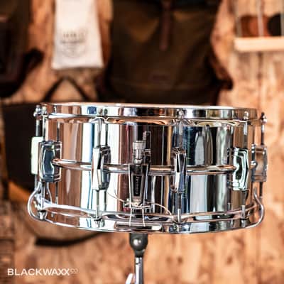 Ludwig Supraphonic - Vintage 6.5x14" 10-Lug - Pointed Blue Olive Badge - Bonham Snare image 3