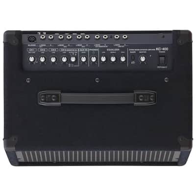Mint Roland KC-400 4-Channel Stereo Mixing Keyboard Amplifier Bundle with 25ft Pig Hog 9.2mm Speaker Cable & Polishing Cloth â€“ 150-Watt Output, 12" Woofer, Flexible I/O, and Powerful Sound Projection image 4