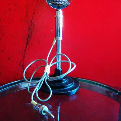 Vintage 1960's Astatic D-104 crystal "Lollipop" microphone Chrome w F-11 adapter Hi Z harp # 9 image 1