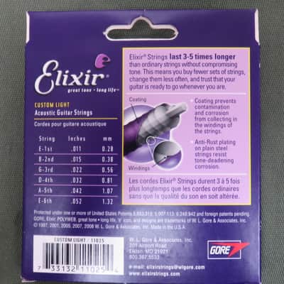 Elixir 11025 Polyweb 80/20 Bronze Acoustic Guitar Strings -Custom Light (11-52) image 4