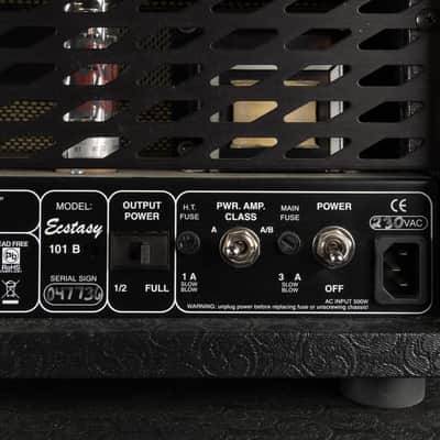 2007 Bogner Ecstasy 101B Top with Bogner Custom Shop 412ST Cab - Black Triskele with Sal N Pepper Front | USA Boutique 3-Channel 100/50-Watt EL34 Tube Guitar Half Stack Amp Head Box with Class A/AB Switch image 13