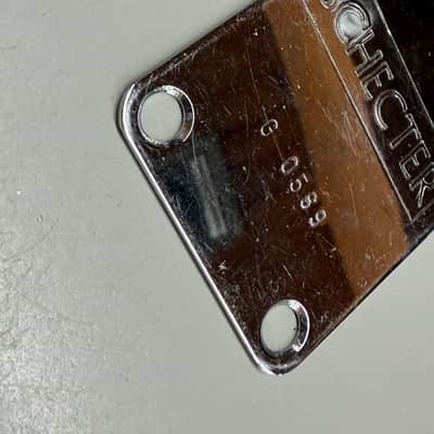 Schecter Guitar Bass Neck Plate 80s - Chrome image 3
