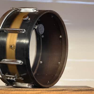 1940's WFL 7"x14" Black & Gold Duco Zephyr Lug Snare Drum image 10