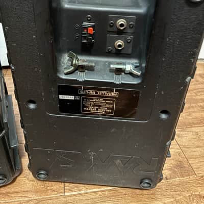 Pair (2) near-vintage Panasonic Ramsa WS-A80 speakers w/ Ultimate stand clamp in black image 4