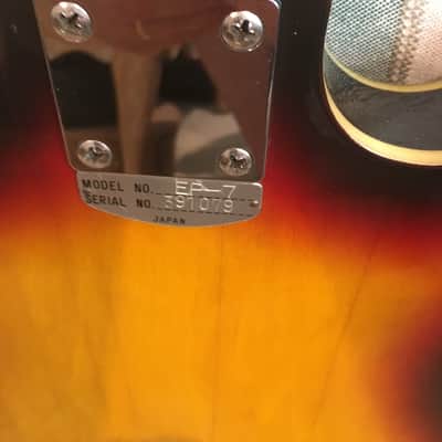 Teisco Del Rey EP-7 Hollow Body Vintage Guitar 1960's Light Sunburst image 5