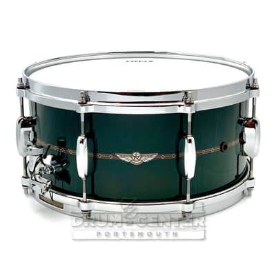Tama Star Bubinga Snare Drum 14x6.5 Dark Green Cordia w/Outside Inlay image 1