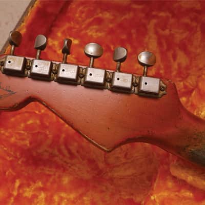 Fender 2021 Custom Shop Masterbuilt Dale Wilson '61 Stratocaster Heavy Relic in Melon Candy To Candy Apple Red Over 3-Tone Sunburst image 10