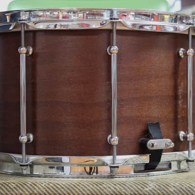 SJC Custom Drums 8"x14" Snare Drum in Mahogany Satin Stain image 6