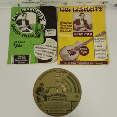 Vintage 1937 Harmony Parlor Acoustic Guitar W/ Nick Manoloff Guitar Books image 15