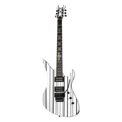 Schecter Synyster Standard Electric Guitar - White w/ Black Stripes image 2