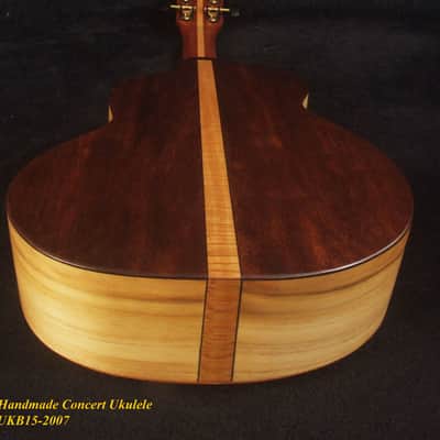 Handmade Concert Ukulele, Solid Taiwania, Mahogany, Abalone Inlay, Soft-bag, Bruce Wei UKB15-2007 image 10