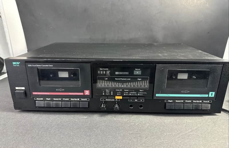 MCS Series Model 683-3595 Dual Cassette Deck - Black image 1