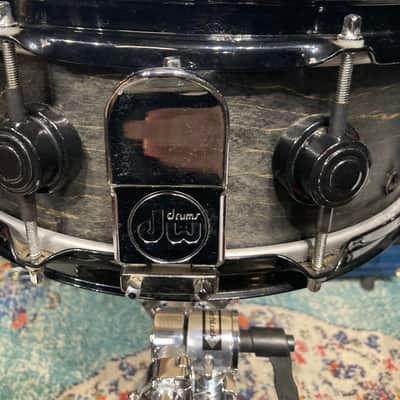 DW Terry Bozzio's 5x13" Collector's Craviotto Solid Shell Snare Drum 1998-Transparent Black Satin Oil image 8