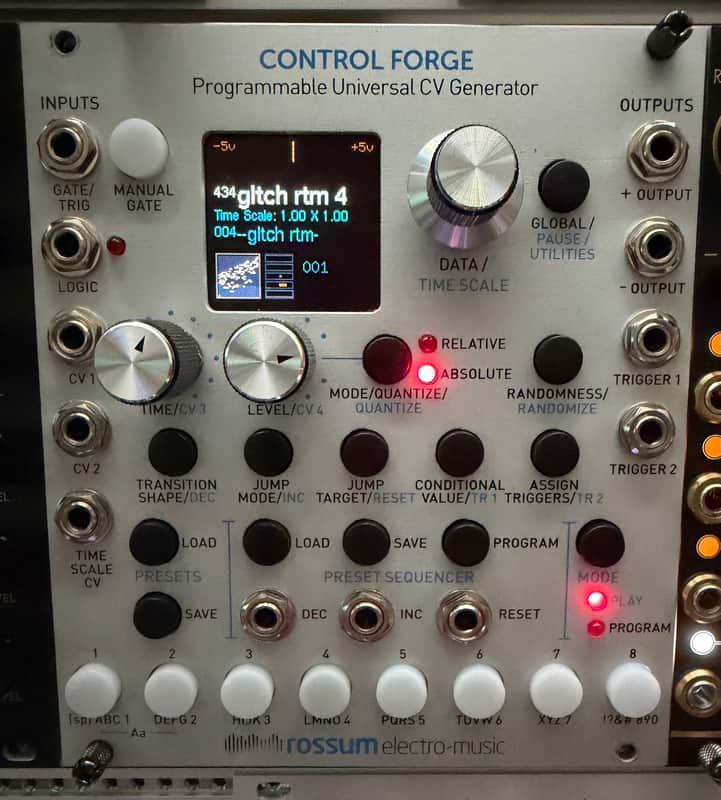 Rossum Electro-Music Control Forge Programmable CV Generator Eurorack Module 2016 - 2021 - Silver image 1