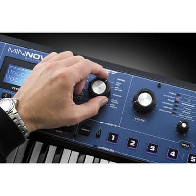 NOVATION MiniNova 37-Mini-Key Compact Synthesizer NEW - BLUE ON BLACK image 4