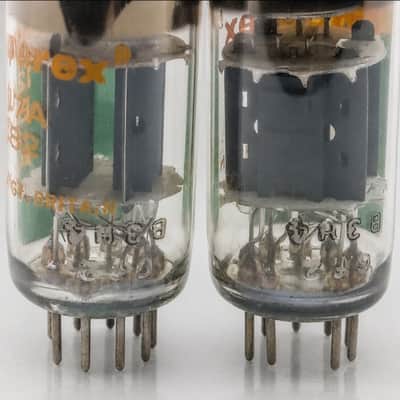 NEW OLD STOCK PLATINUM MATCHED PAIR MULLARD BLACKBURN 12AU7 ECC82 CODE MATCHED TESTED image 2