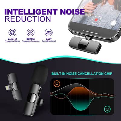 Wireless Lavalier Microphone Portable Audio Video Recording Mini Mic for iPhone Android Live Broadcast Gaming Phone Microfonoe image 3