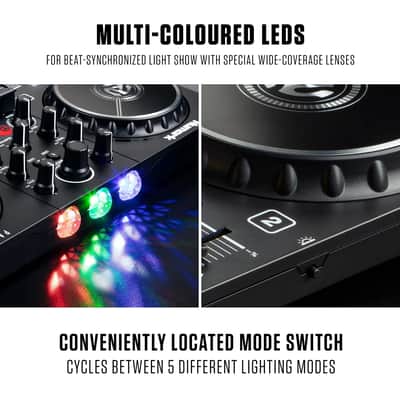 Party Mix II DJ Controller – Beginner DJ Mixer with Built-in Party Lights image 3