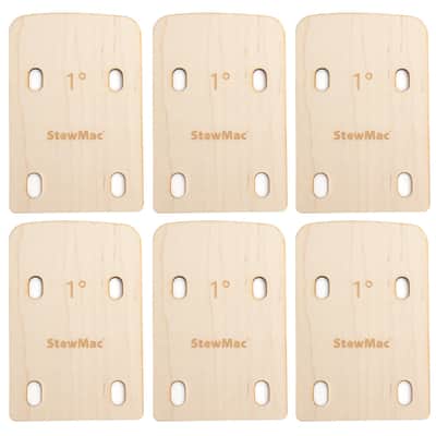 StewMac Neck Shims for Bass, Shaped - 6 Pack of 1 Degree Shims image 1