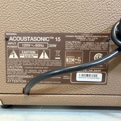 Fender Acoustasonic 15 15W 1x6 Acoustic Guitar Combo Amp Brown image 8