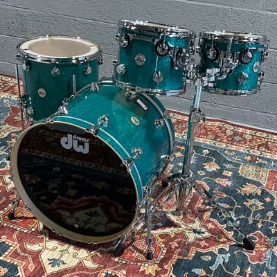 DW Collector's Series 4-Piece Shell Pack 10", 12", 16" 22" Drum Kit, Teal Glass image 16