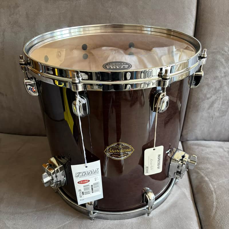 SMF1414-CBK - Tama Starclassic Maple 14" Floor tom drum - Cherry Black lacquer finish - FACTORY NEW CONDITION image 1