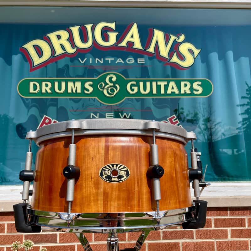 Bison Volcano 7x14-15 Multi-Diameter Snare Drum Black Walnut Stave Shell image 1