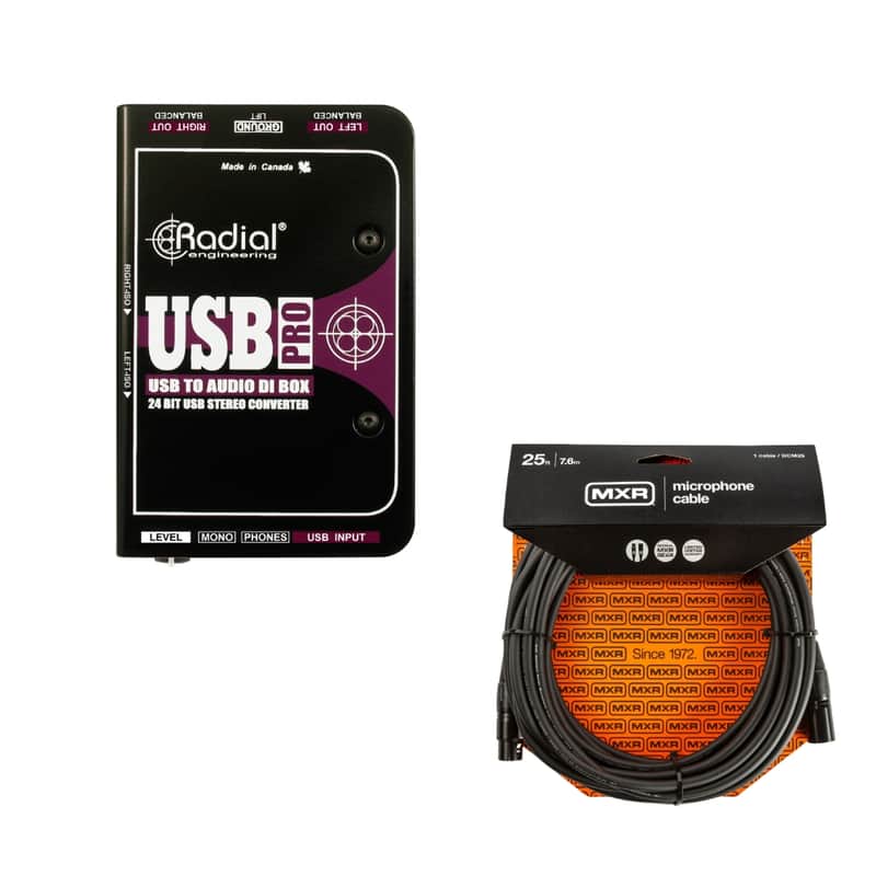 Radial USB-Pro 2-channel Direct Box w/ 25 ft. XLR image 1