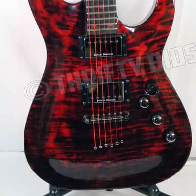 Schecter Diamond Series C-1 Blood Moon BloodMoon 2006-2007 Red Quilted Maple Top Duncan Designed PU image 9