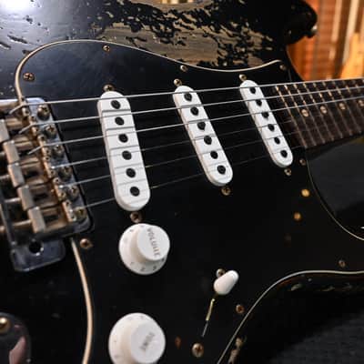 Fender Custom Shop 1965 Stratocaster Super Heavy Relic - Aged Black #7288 image 7