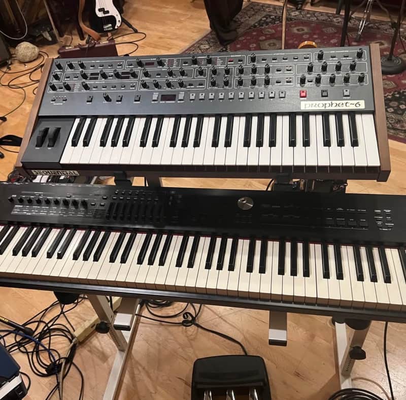 Sequential Prophet-6 49-Key 6-Voice Polyphonic Synthesizer 2018 - 2020 - Black with Wood Sides image 1