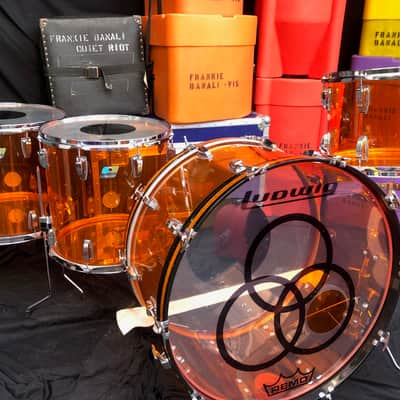 Quiet Riot, Frankie Banali's  2012 Kennedy Center Ludwig "Bonham" Amber  Vistalite Kit 14/16/18/26 image 1