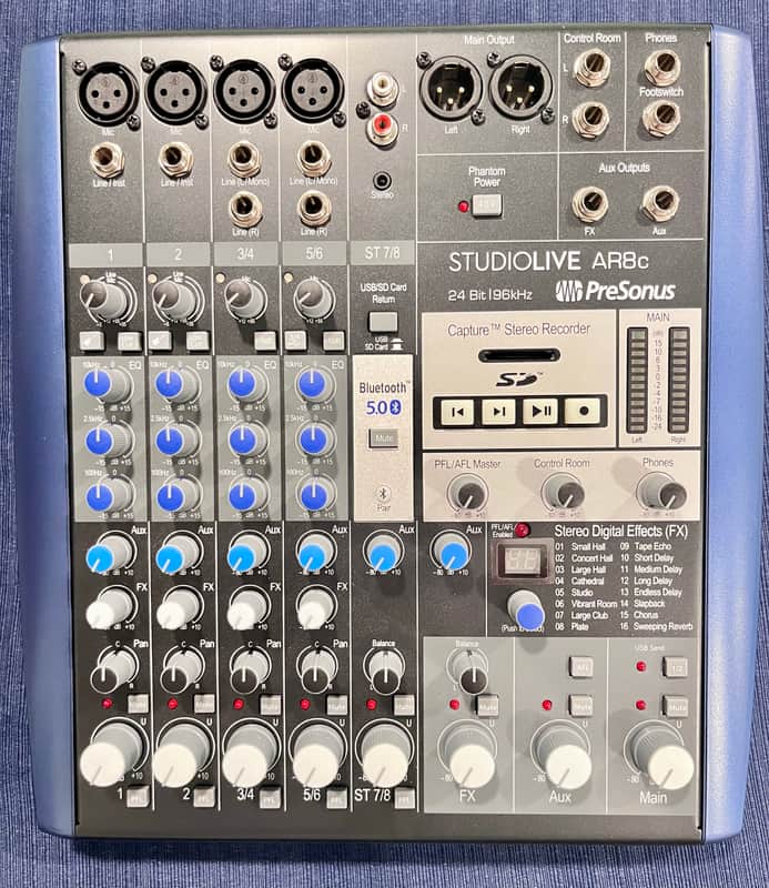 PreSonus StudioLive AR8c 8-Input Mixer / Digital Recorder / Audio Interface 2020 - Present - Gray / Blue image 1