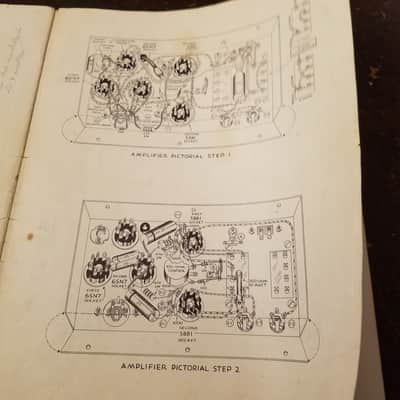 Heathkit Original User, Assembly Manual W-2 Tube Amp Williamson Type Amplifier dual chassis 595-50 1950s - Yellow image 2