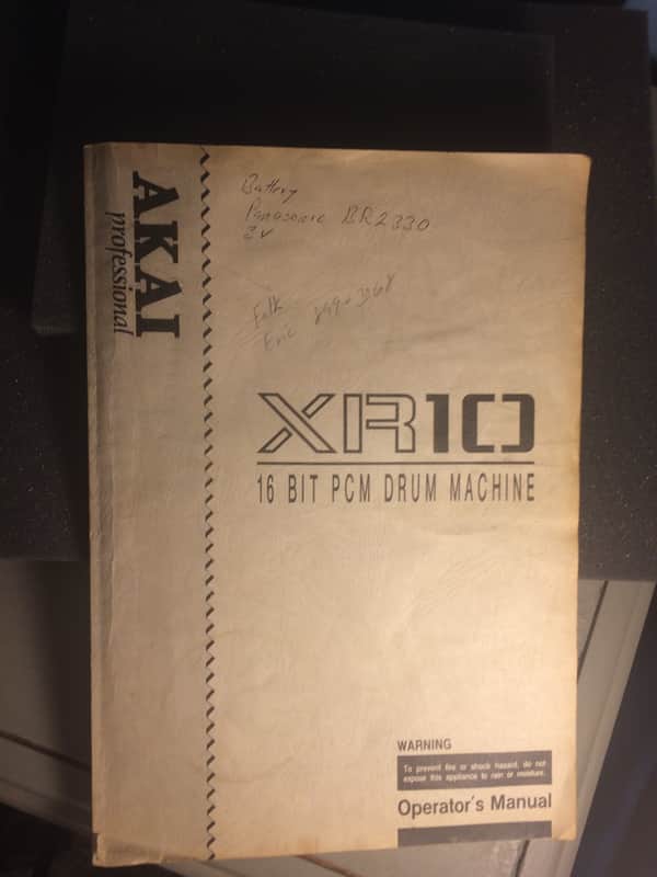 Akai XR10 Drum Machine Original Operator's Manual. image 1