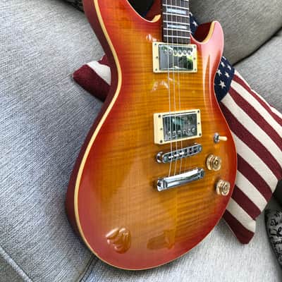 Cort M600 M Series Double Cutaway HH with Flame Maple Top 2002 - Cherry Burst Bild 15