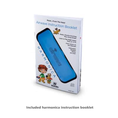 Suzuki Airwave Harmonica Easy-to-Hold Easy-to-Play Standard 10-Hole Diatonic Key of C Harmonica BLUE w/incl Instruction Booklet Pro-Quality Brass Reeds Super-Comfortable Resin Formed Body ALL AGES image 4