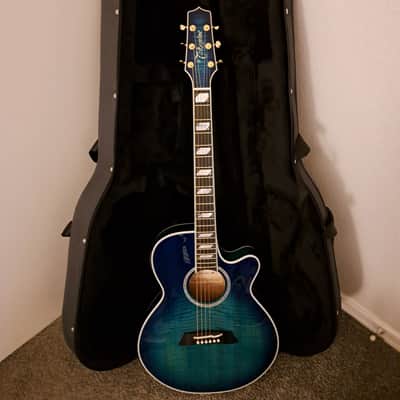 Takamine TSP178AC 2024 - See thru blue burst with a hard shell case image 2
