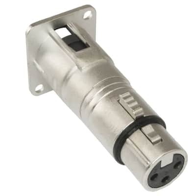 3 pin XLR male to female audio Pass through feed panel mount connector adapter image 1