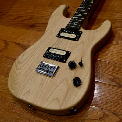 Super-Strat Style Electric Guitar - Natural Finish, Dual Humbucker, w/ Hardshell Case image 5