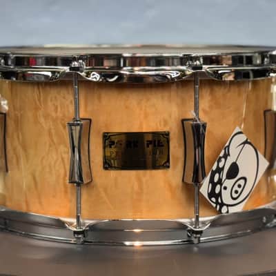Pork Pie Percussion 7X14 CURLY MAPLE HI-GLOSS MAPLE MAX SHELL image 1