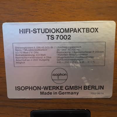 Isophon TS 7002 Hi-Fi-Studiokompaktbox Monitor image 8
