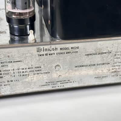 Vintage McIntosh MC240 Tube Power Amplifier image 10