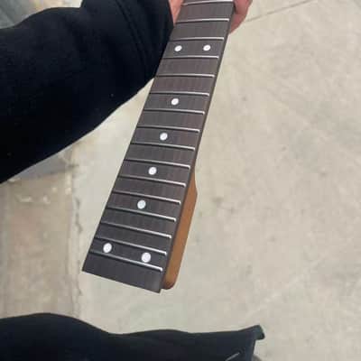 Headless Round head stainless steel 24frets Roasted maple electric guitar neck T profile Wheel truss rods Rosewood fingerboard image 9