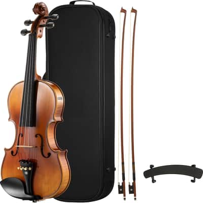 Violin 4/4 Full Size Kit Hand Oil Rub Highly Flamed 1-Piece Back Solidwood Violin image 1