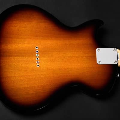 BootLegger Guitar Single Barrel Brown Red Black Burst Custom Case & Flask P90 & Single Coil image 15