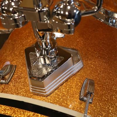 Ludwig USA 4pc Drum Kit Set 6 Ply Maple 12/14/16/22" Gold Sparkle image 9