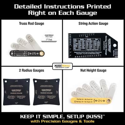 MusicNomad Precision 6 pc. Guitar Setup Gauge Tool Set (MN604) image 11