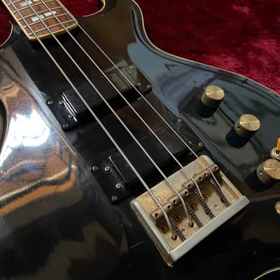 c.1980s Polytone Contempo Bass MIJ Vintage Bass Double Cut “Black” image 5